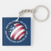 国カスタマイズ国国旗、青と白 キーホルダー (裏面)