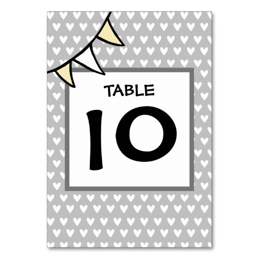 国カスタムウェディングトラクターのバンティングテーブル番号 テーブルナンバー (正面)