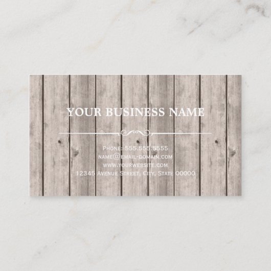 国カッコいい素朴の木の質感 名刺 (裏面)
