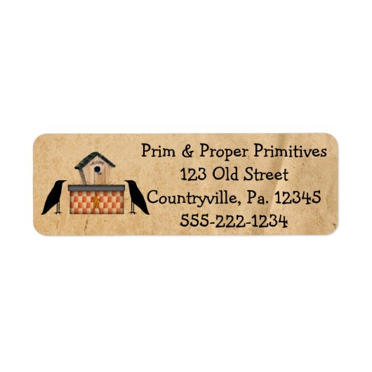 国カラスのビジネスラベル ラベル (正面)