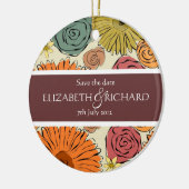 国カラフルの花葉オーナメント セラミックオーナメント (左)