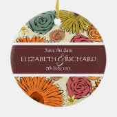 国カラフルの花葉オーナメント セラミックオーナメント (裏面)