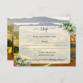 国カラフルイタリアン式RSVPカード 招待状 (正面/裏面)