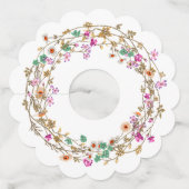 国カラフルスタイルフローラリースアートモチーフ ワイングラスタグ (裏面)