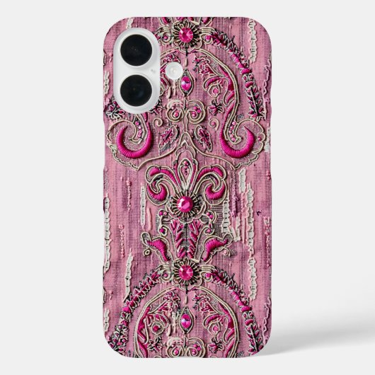 国ガーリー素朴ピンクストーンピンクデニム Case-Mate iPhoneケース (裏面)