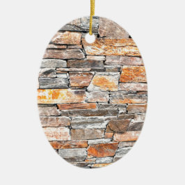 国クラシックレンガ岩石模様 セラミックオーナメント
