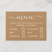 国クラフト素朴のスクリプシンプルト・メニュー選択 エンクロージャーカード (正面)