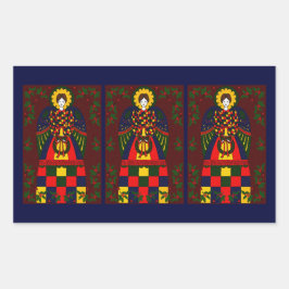 国クリスマスエンジェルステッカー 長方形シール