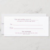 国クリスマスツリーのライトギフト証明書 (裏面)