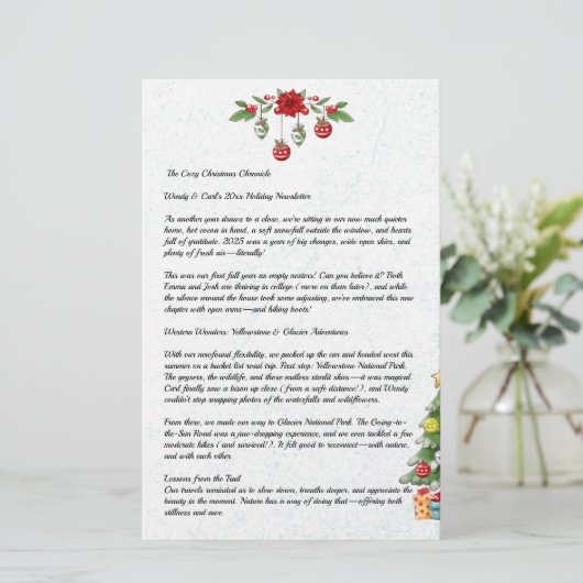 国クリスマスファミリーニュースレター両面 便箋 (スタンド正面)