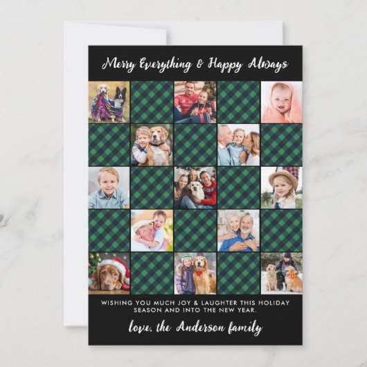 国クリスマスプレッドパッチワーク13写真コラージュ シーズンカード (正面)