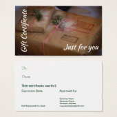 国クリスマスホリデーギフトカード証明書 (正面&裏面)