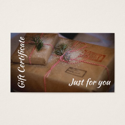 国クリスマスホリデーギフトカード証明書 (正面)