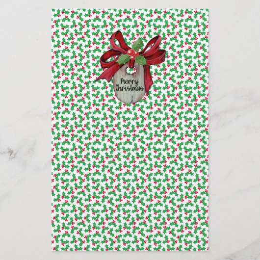 国クリスマス家族ニュースレターあなたのテキスト状態 便箋 (裏面)