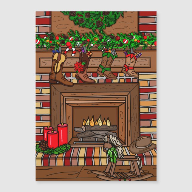 国クリスマス |カウボーイブートストッキング (正面)