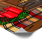 国クリスマス |カウボーイブートストッキング ポスター (角)