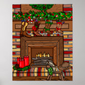 国クリスマス |カウボーイブートストッキング ポスター (正面)