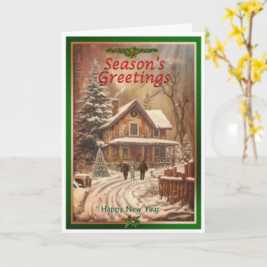 国クリスマス カード (黄色い花)