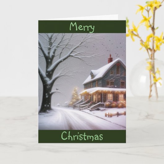 国クリスマス カード (黄色い花)