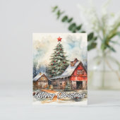 国クリスマス |皆さんハッピーホリデー ポストカード (スタンド正面)