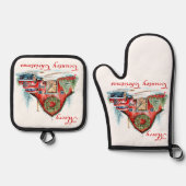 国クリスマス 鍋つかみ&鍋敷きセット (正面)