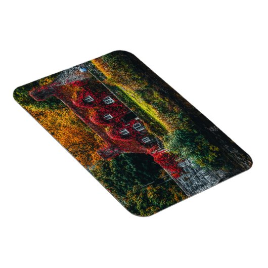 国コテージと赤つる植物ホームをカバー マグネット (右側)