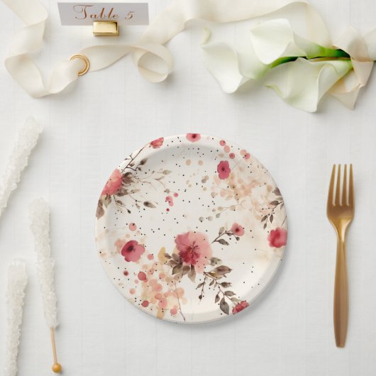 国コテージフローラ紙パーティープレート ペーパープレート (ウェディング)