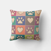 国コテージポープリントとハートパターン クッション (裏面)