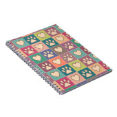 国コテージポープリントとハート ノートブック (右側)