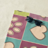 国コテージポープリントとハート ビーチタオル (インサイチュ)