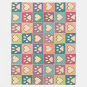 国コテージポープリントとハート フリースブランケット (正面)