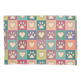 国コテージポープリントとハート 枕カバー