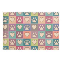 国コテージポープリントとハート 枕カバー