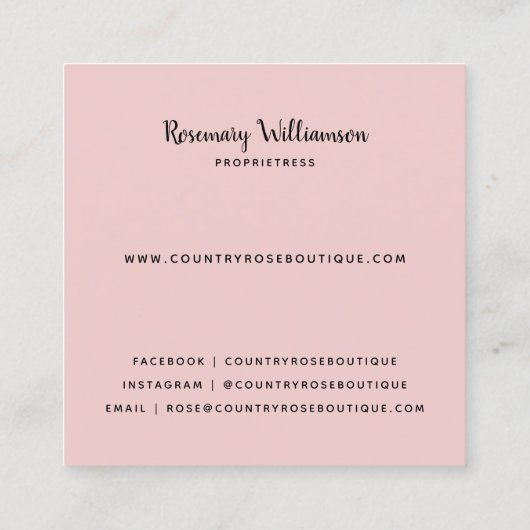 国コテージヴィンテージ素朴フローラ スクエア名刺 (裏面)