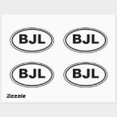 国コードとイニシャル車 楕円形シール (シート)