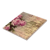 国シックフランスの,みすぼらしいシック,ピンクのバラ,フローラ タイル (側面)