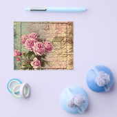 国シックフランスの，みすぼらしいシック，ピンクのバラ，フローラ チラシ (シングル)