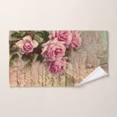 国シックフランスの,みすぼらしいシック,ピンクのバラ,フローラ ハンドタオル (ハンドタオル)