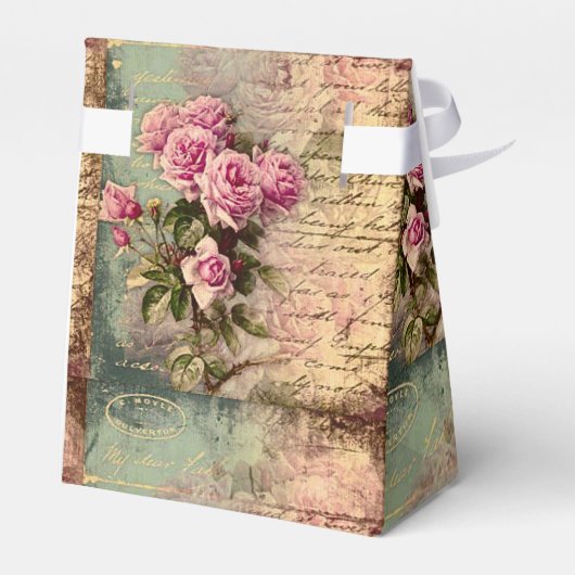 国シックフランスの，みすぼらしいシック，ピンクのバラ，フローラ フェイバーボックス (裏面サイド)