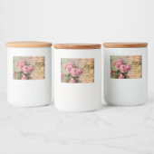 国シックフランスの,みすぼらしいシック,ピンクのバラ,フローラ フードラベル (ボトル)