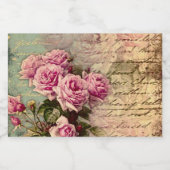 国シックフランスの,みすぼらしいシック,ピンクのバラ,フローラ フードラベル (シングルラベル)