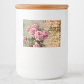 国シックフランスの,みすぼらしいシック,ピンクのバラ,フローラ フードラベル (正面)