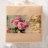 国シックフランスの，みすぼらしいシック，ピンクのバラ，フローラ ラベル (インサイチュ)