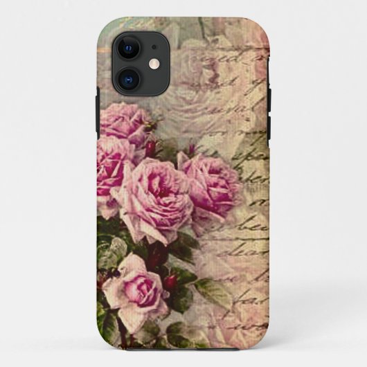 国シックフランスの,みすぼらしいシック,ピンクのバラ,フローラ Case-Mate iPhoneケース (裏面)