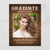 国スタイリッシュ素朴木プランク写真卒業 ポストカード (正面)