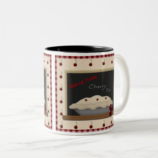 国スタイルさくらんぼパイマグ ツートーンマグカップ (正面右)