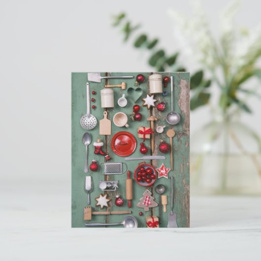 国スタイルのクリスマス シーズンポストカード (スタンド正面)