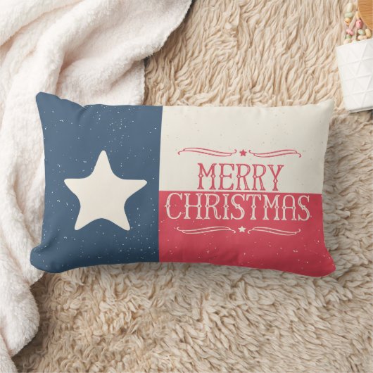 国スタイルのテキサス州の旗のクリスマスのアクセントの枕 ランバークッション (ブランケット)