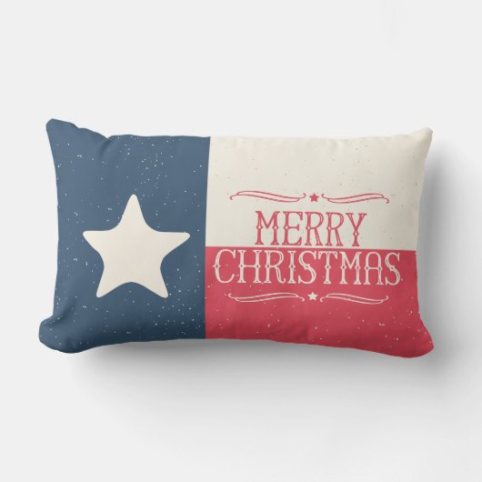 国スタイルのテキサス州の旗のクリスマスのアクセントの枕 ランバークッション (正面)