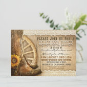 国スタイルの素朴な木製のリハーサルの夕食の招待 招待状 (スタンド正面)